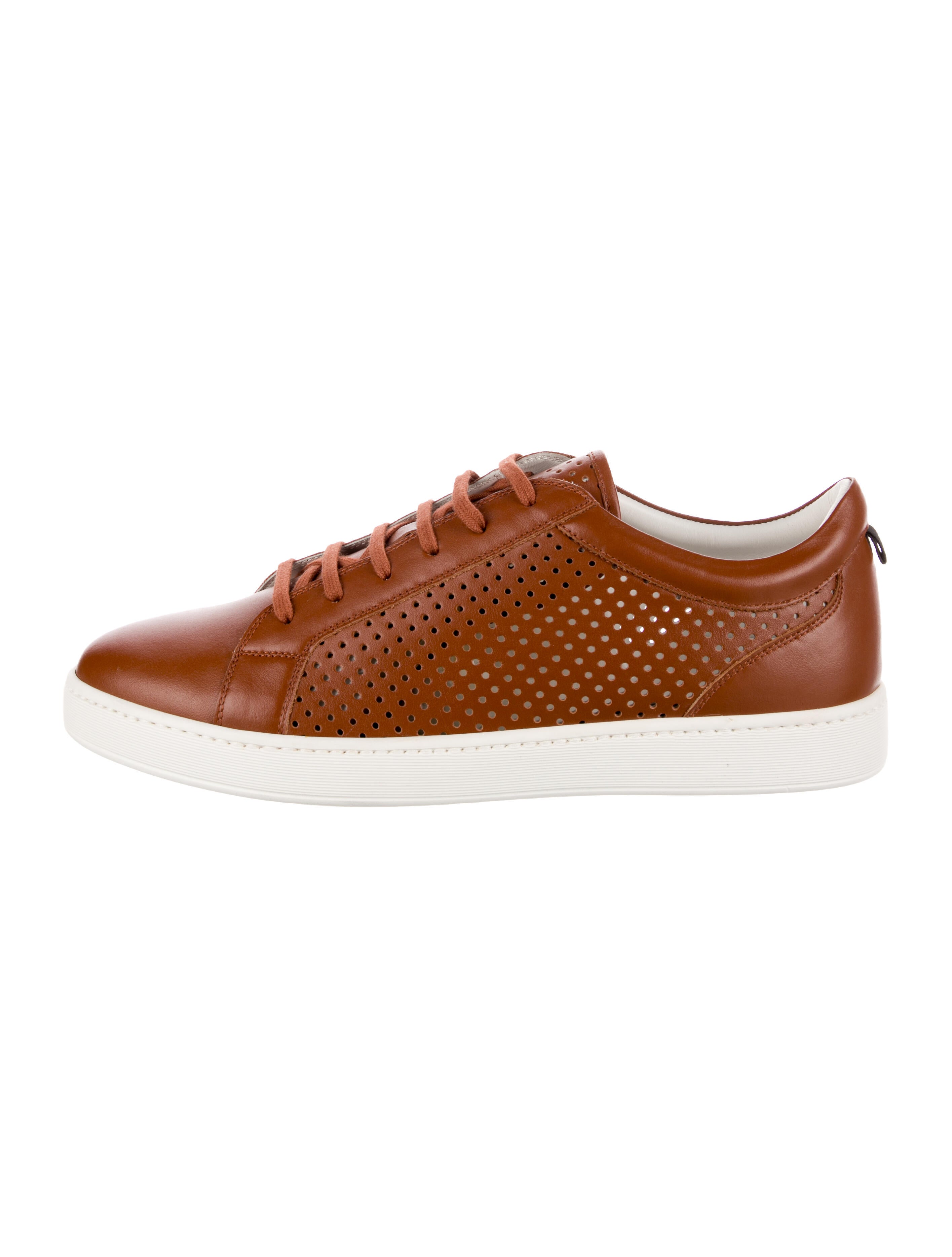 Kiton Leather Lasercut Accents Sneakers
